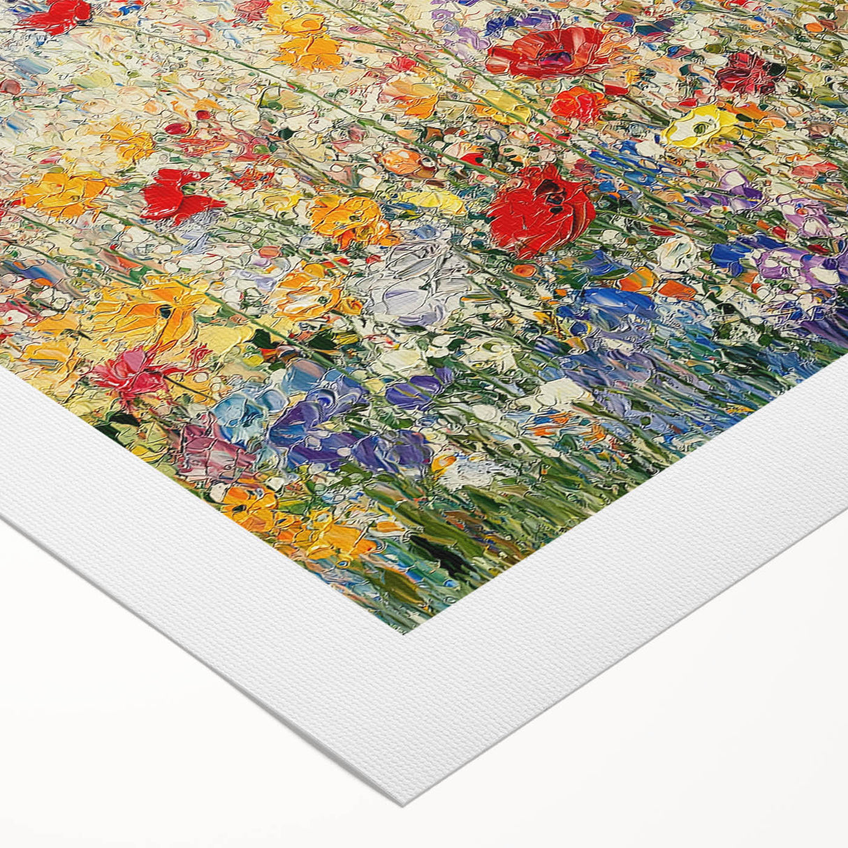 Abstract floral design on a rolled canvas, showcasing vibrant colors and intricate patterns, ideal for enhancing modern decor. Packaged securely in a cardboard tube for protection during shipping.