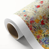 Abstract floral rolled canvas artwork displaying vibrant colors and intricate designs, elegantly packaged in a protective cardboard tube for optimal delivery. Perfect for enhancing home decor with a touch of modern artistry.