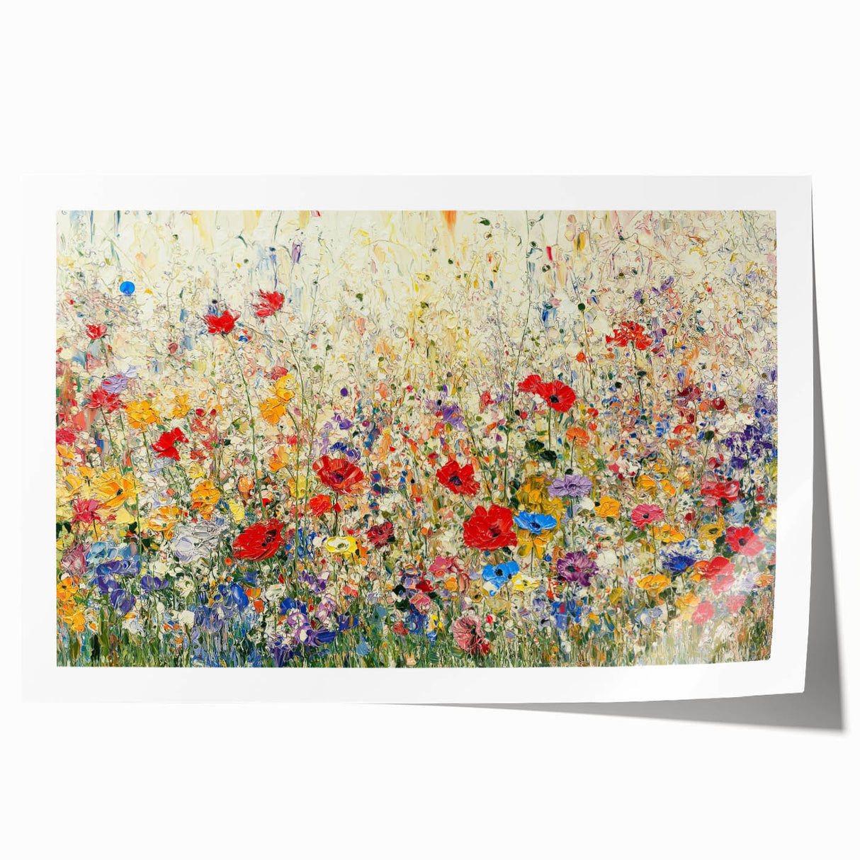 Abstract floral design printed on high-quality rolled canvas, showcasing vibrant colors and intricate patterns, ideal for modern home decor. Packaged securely in a protective cardboard tube.