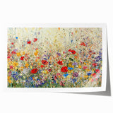 Abstract floral design printed on high-quality rolled canvas, showcasing vibrant colors and intricate patterns, ideal for modern home decor. Packaged securely in a protective cardboard tube.