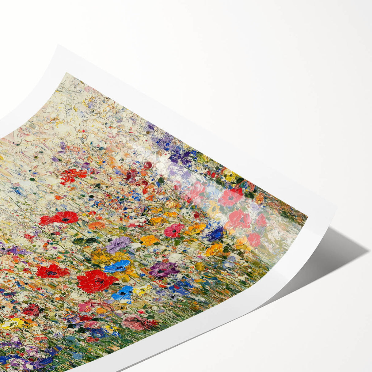Abstract floral canvas print featuring vibrant colors and intricate designs, rolled and ready for display. Ideal for modern home decor, it adds a touch of elegance and creativity to any space.