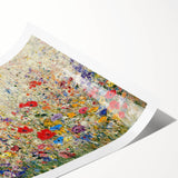 Abstract floral canvas print featuring vibrant colors and intricate designs, rolled and ready for display. Ideal for modern home decor, it adds a touch of elegance and creativity to any space.