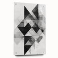 Abstract minimalist wall art print displayed in a side view, featuring acrylic glass with a sleek design and mounted with decorative pins, ideal for modern decor.