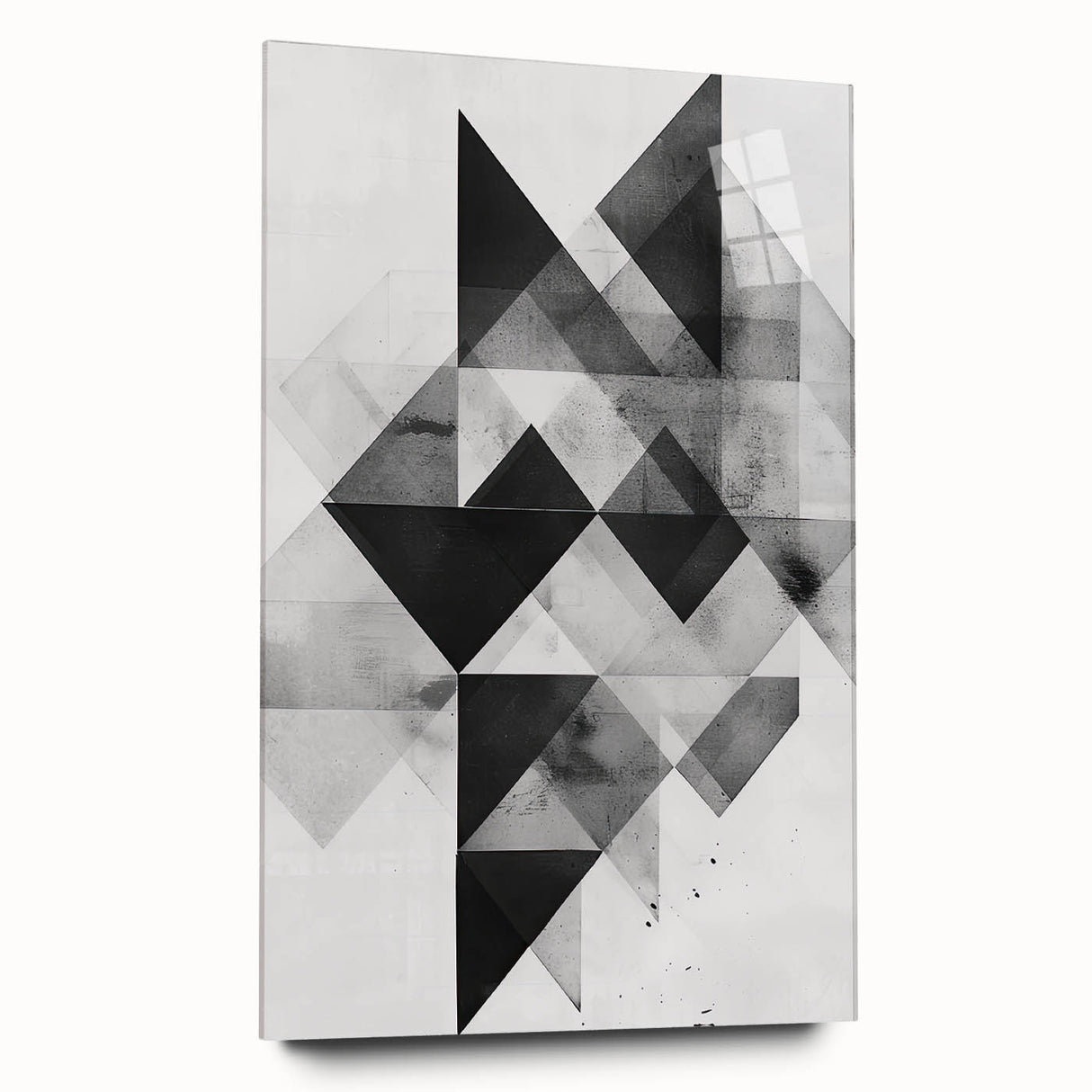 Abstract minimalist wall art design displayed in a sleek acrylic glass frame, showcasing a modern aesthetic with soft color tones, ideal for contemporary decor.