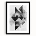 Abstract minimalist wall art framed in black, showcasing a sleek design with a white mat, perfect for modern home decor, enhancing any interior space. The artwork's clean lines and subtle colors create a calming aesthetic, ideal for contemporary settings.