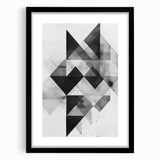 Abstract minimalist wall art framed in black, showcasing a sleek design with a white mat, perfect for modern home decor, enhancing any interior space. The artwork's clean lines and subtle colors create a calming aesthetic, ideal for contemporary settings.