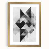 Abstract minimalist wall art framed in gold, showcasing soft pastel colors and geometric shapes, perfect for modern home decor or office spaces.