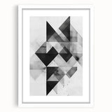 Abstract minimalist wall art design featuring a white frame and mat, showcasing a modern aesthetic ideal for home decor in contemporary spaces.