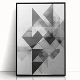 Framed abstract minimalist wall art with a black acrylic front, showcasing a sleek design perfect for modern decor, ideal for enhancing living spaces.