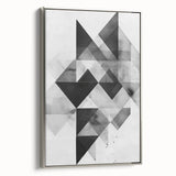 Framed minimalist abstract wall art featuring soft silver tones, displayed in a stylish setting to enhance modern decor. Perfect for contemporary home aesthetics.