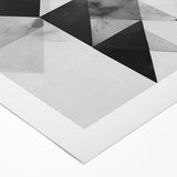 Abstract minimalist wall art on rolled canvas, showcasing soft pastel colors and geometric shapes, perfect for modern home decor. Packaged securely in a cardboard tube for easy transport and display.