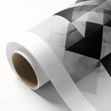 Abstract minimalist wall art on rolled canvas, showcasing a blend of soft pastel colors with geometric shapes, ideal for modern decor. Packaged in a durable tube for safe delivery.