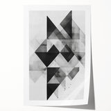 Abstract minimalist wall art print showcasing soft pastel colors and geometric shapes, elegantly rolled for easy display and shipping, ideal for modern home decor.