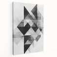 Abstract minimalist wall art in side view, showcasing vibrant colors and geometric shapes on stretched canvas, ideal for modern home decor.