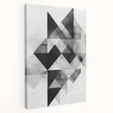 Abstract minimalist wall art in side view, showcasing vibrant colors and geometric shapes on stretched canvas, ideal for modern home decor.