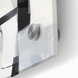 Large Abstract Wall Art – Bold Black & White Vertical Canvas Print