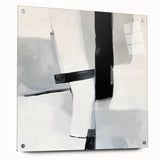 Large Abstract Wall Art – Bold Black & White Vertical Canvas Print