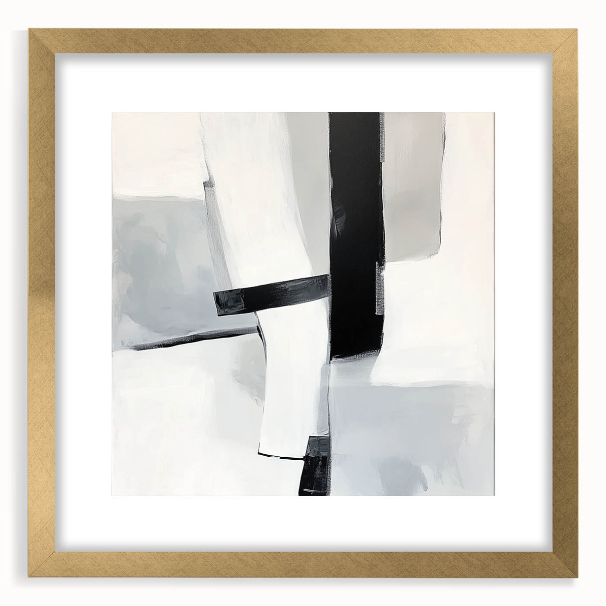 Large Abstract Wall Art – Bold Black & White Vertical Canvas Print