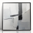 Large Abstract Wall Art – Bold Black & White Vertical Canvas Print
