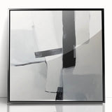Large Abstract Wall Art – Bold Black & White Vertical Canvas Print