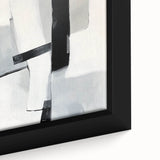 Large Abstract Wall Art – Bold Black & White Vertical Canvas Print