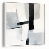 Large Abstract Wall Art – Bold Black & White Vertical Canvas Print