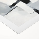 Large Abstract Wall Art – Bold Black & White Vertical Canvas Print