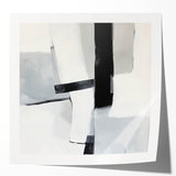 Large Abstract Wall Art – Bold Black & White Vertical Canvas Print