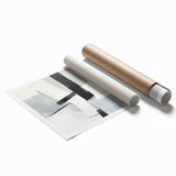 Large Abstract Wall Art – Bold Black & White Vertical Canvas Print