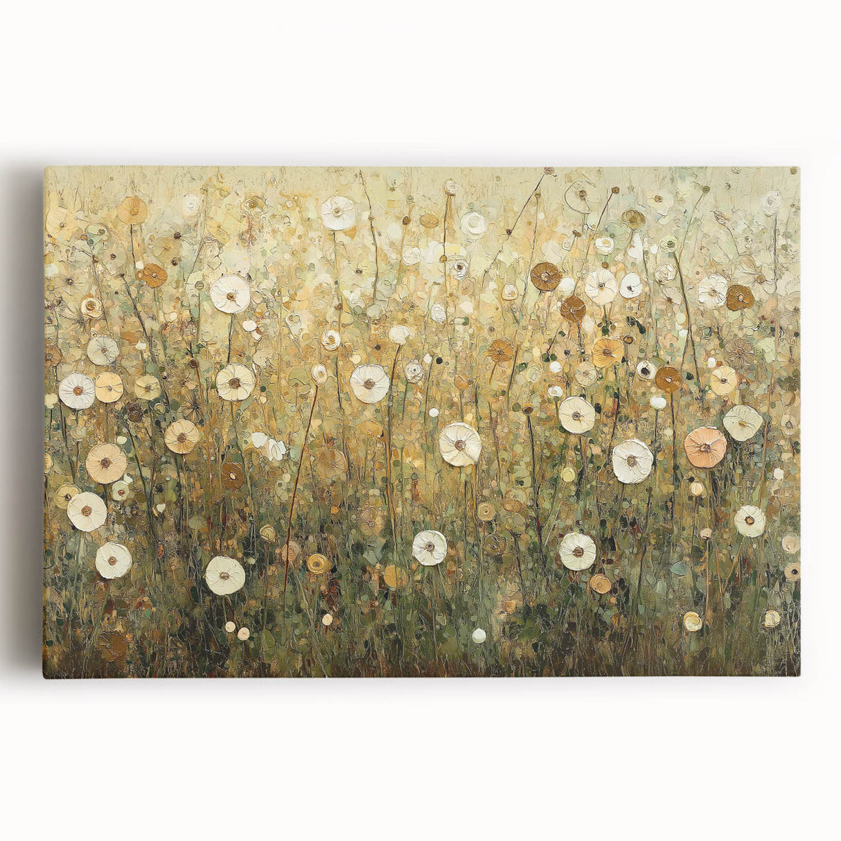 Vibrant abstract floral stretched canvas art showcasing intricate colorful patterns in rich hues of blue, pink, and green, perfect for modern home decor.