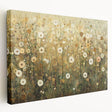 Abstract floral stretched canvas artwork showcasing vibrant colors and intricate patterns, displayed in a side view to highlight its depth and texture. Perfect for home decor enthusiasts seeking modern art pieces that elevate interior aesthetics.