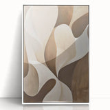 Framed minimalist abstract wall art featuring a white acrylic design, showcasing soft curves and modern aesthetics, ideal for contemporary home decor.