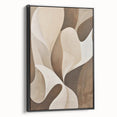 Framed minimalist abstract wall art featuring a black and white geometric design, displayed from a side view against a neutral backdrop, perfect for modern decor.