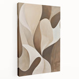 Abstract minimalist wall art on stretched canvas showcasing soft pastel colors and geometric designs, displayed in a side view to highlight its depth and texture. Perfect for modern home decor.