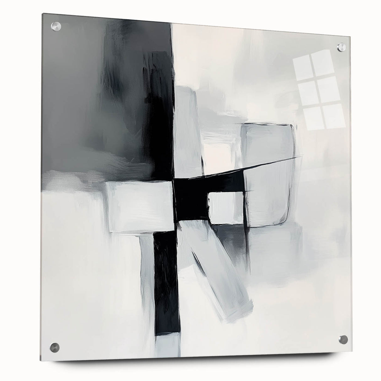 Colorful Abstract Wall Art – Black & Gray Modern Canvas Composition