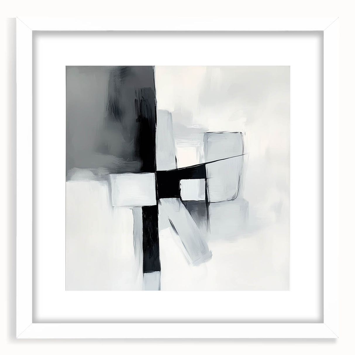 Colorful Abstract Wall Art – Black & Gray Modern Canvas Composition