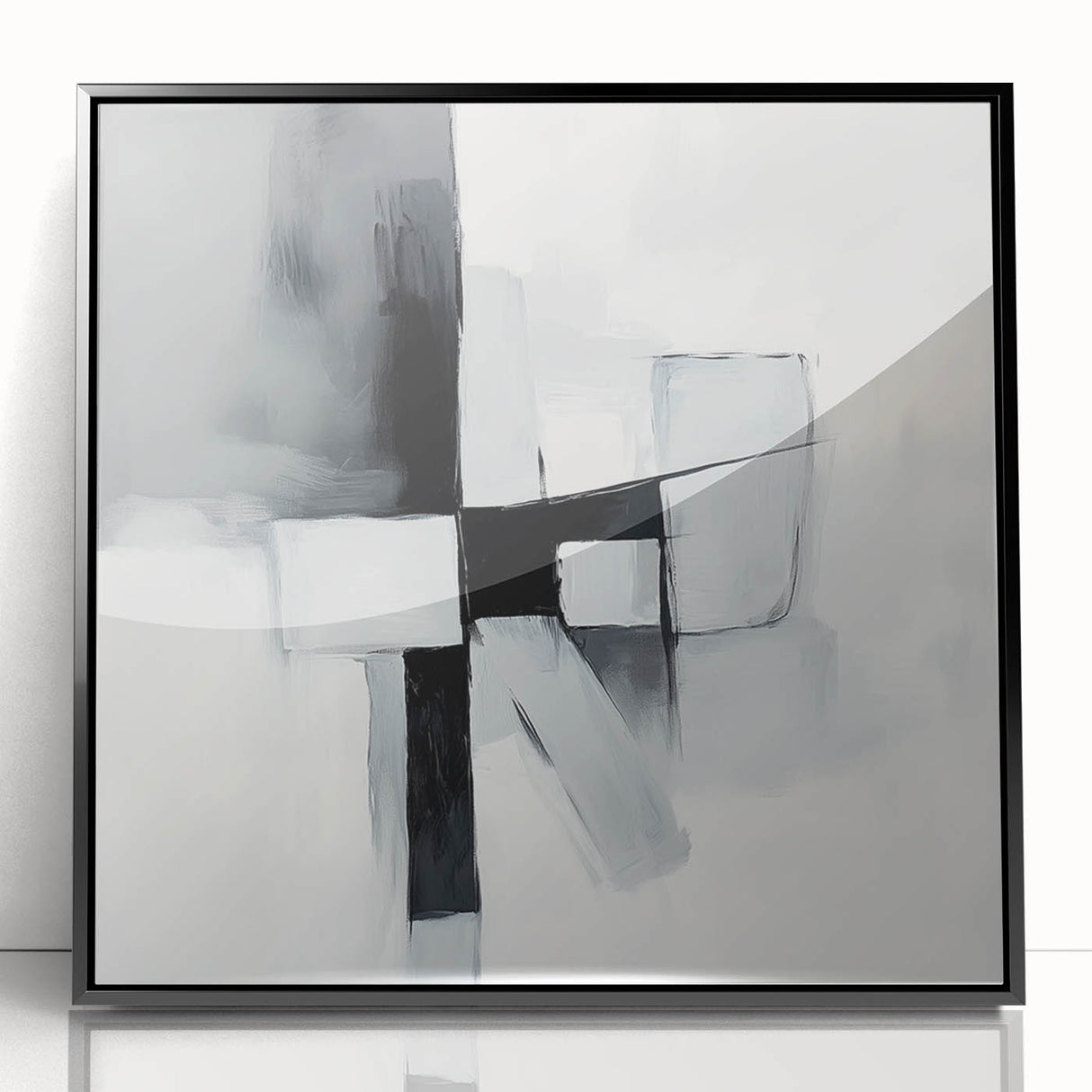 Colorful Abstract Wall Art – Black & Gray Modern Canvas Composition