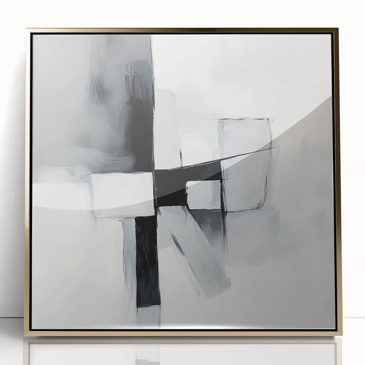 Colorful Abstract Wall Art – Black & Gray Modern Canvas Composition