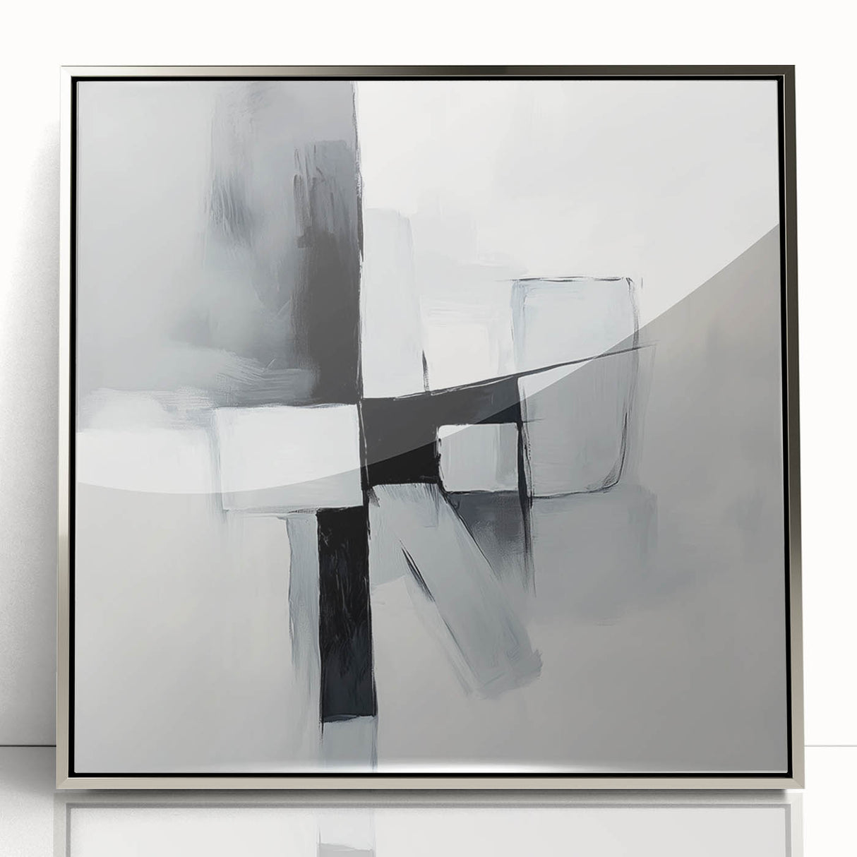 Colorful Abstract Wall Art – Black & Gray Modern Canvas Composition