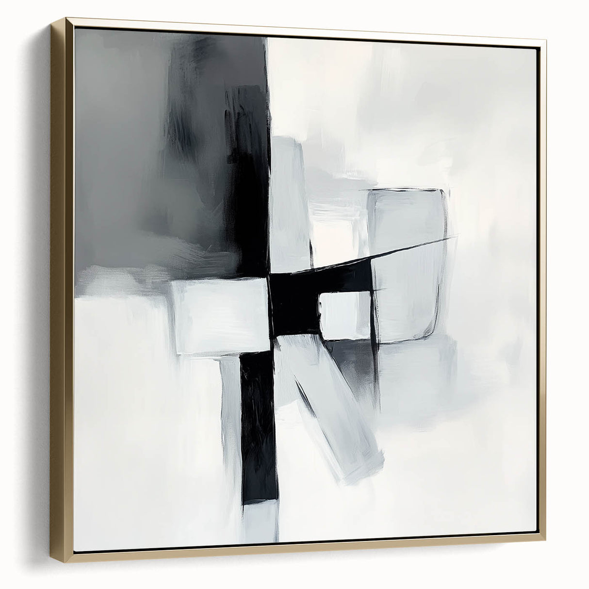 Colorful Abstract Wall Art – Black & Gray Modern Canvas Composition