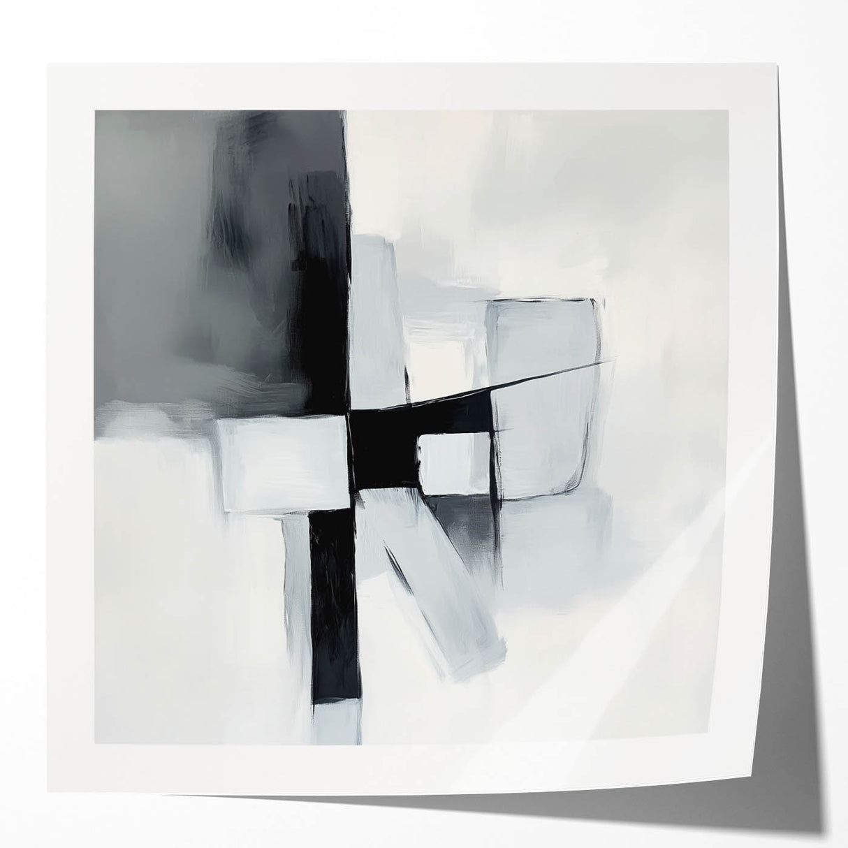 Colorful Abstract Wall Art – Black & Gray Modern Canvas Composition