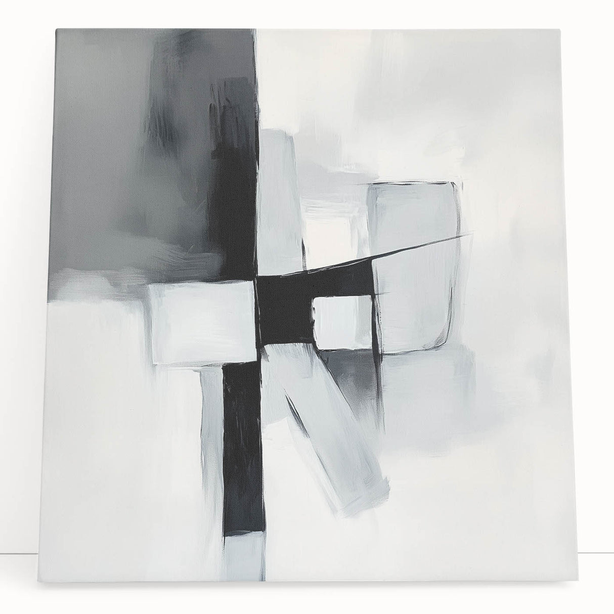 Colorful Abstract Wall Art – Black & Gray Modern Canvas Composition
