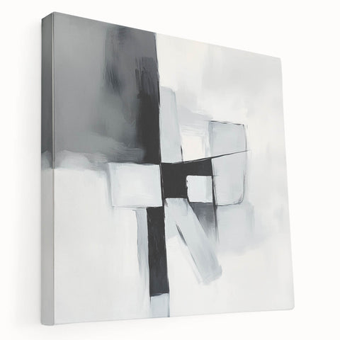 Colorful Abstract Wall Art – Black & Gray Modern Canvas Composition