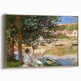 Monet Riverside Scene - Impressionist Wall Art Canvas Print