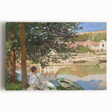 Monet Riverside Scene - Impressionist Wall Art Canvas Print