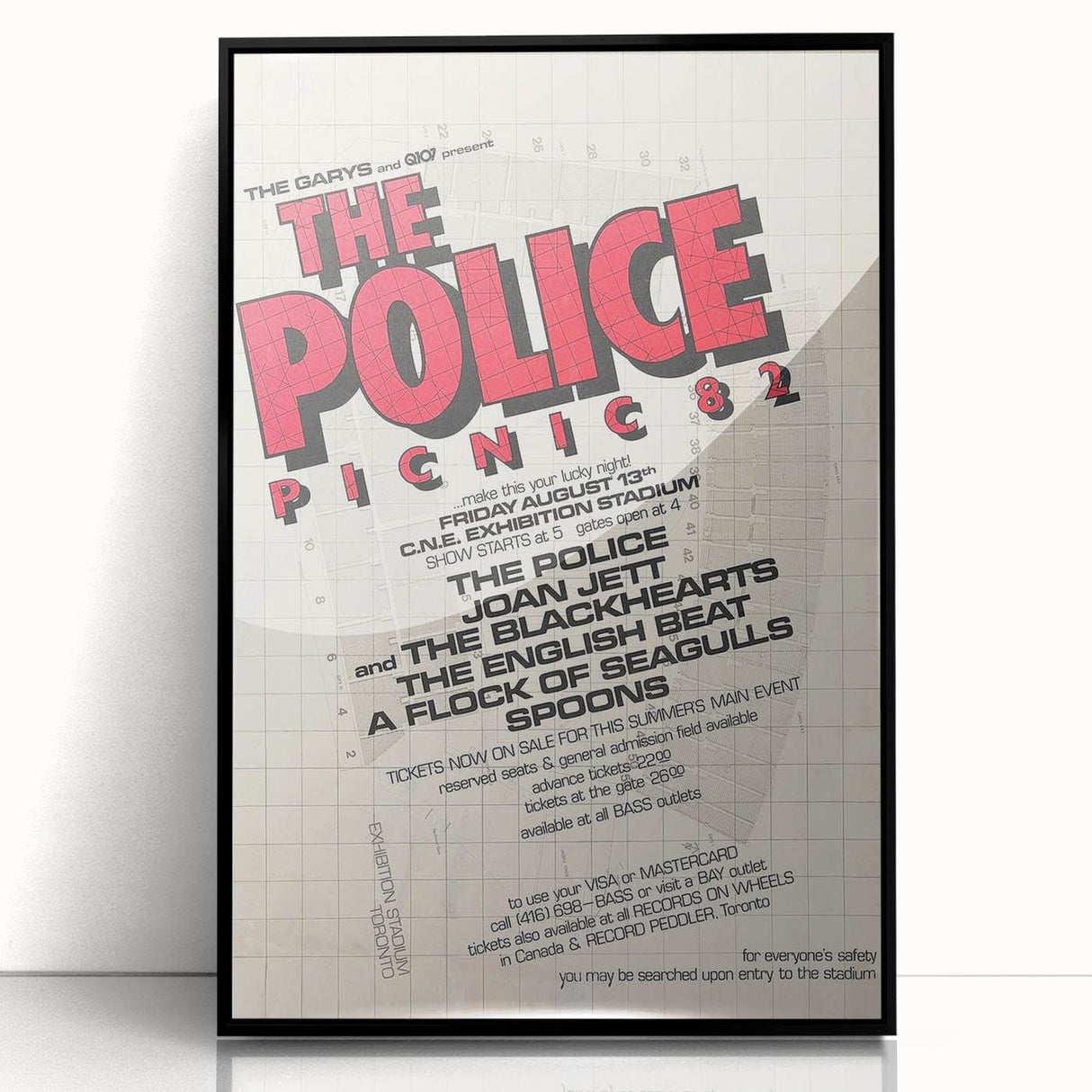The Police Picnic 82 Concert Poster - August 13th, 1982