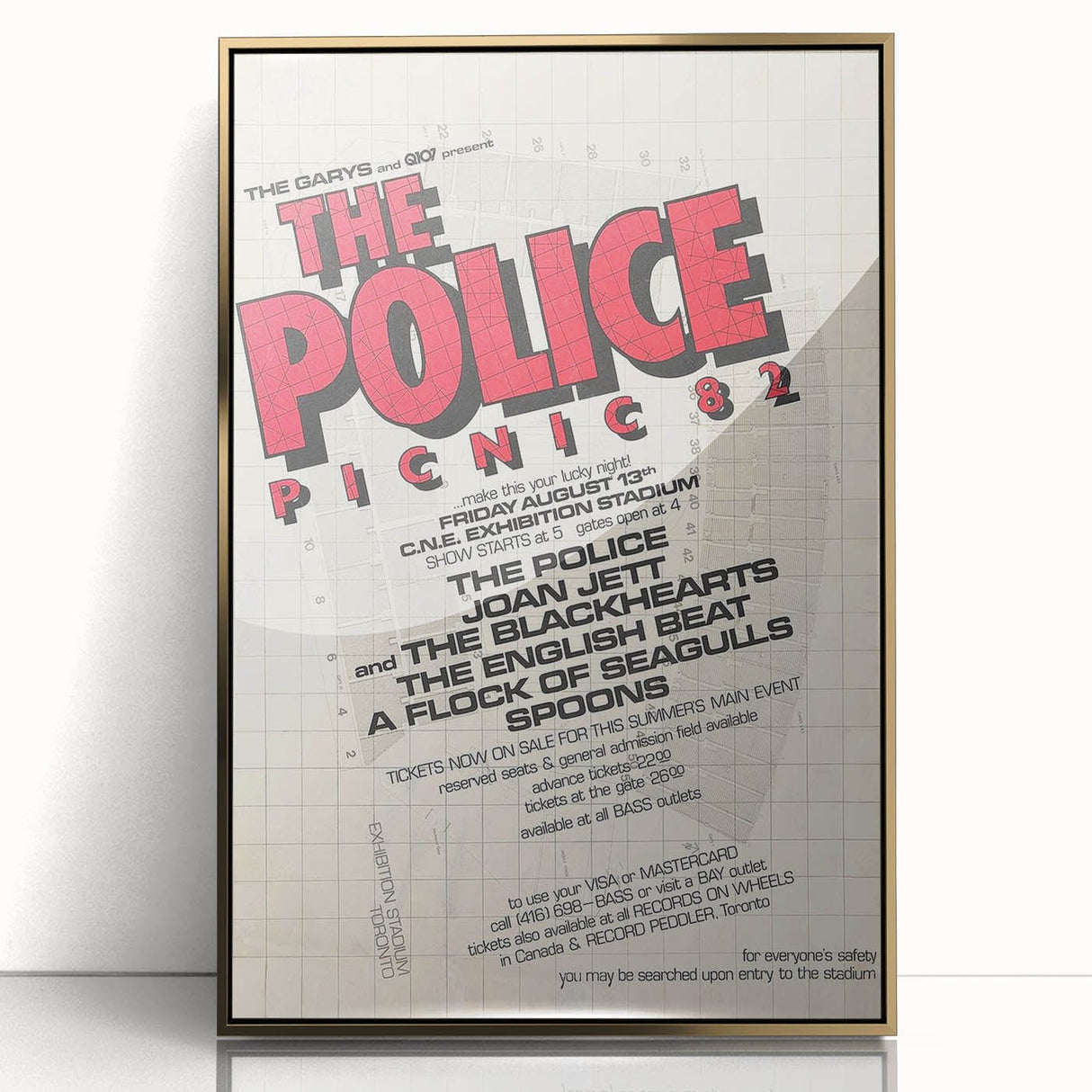 The Police Picnic 82 Concert Poster - August 13th, 1982