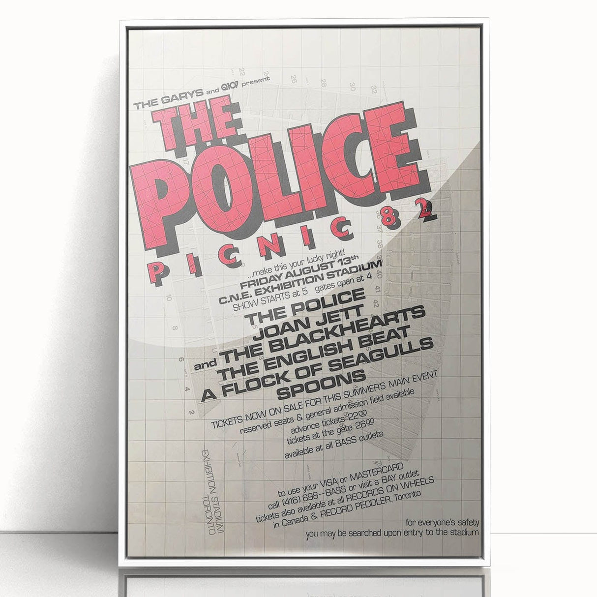 The Police Picnic 82 Concert Poster - August 13th, 1982