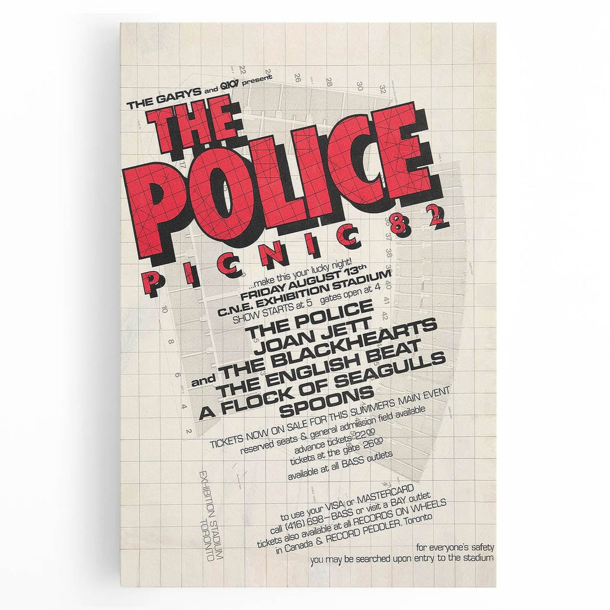 The Police Picnic 82 Concert Poster - August 13th, 1982