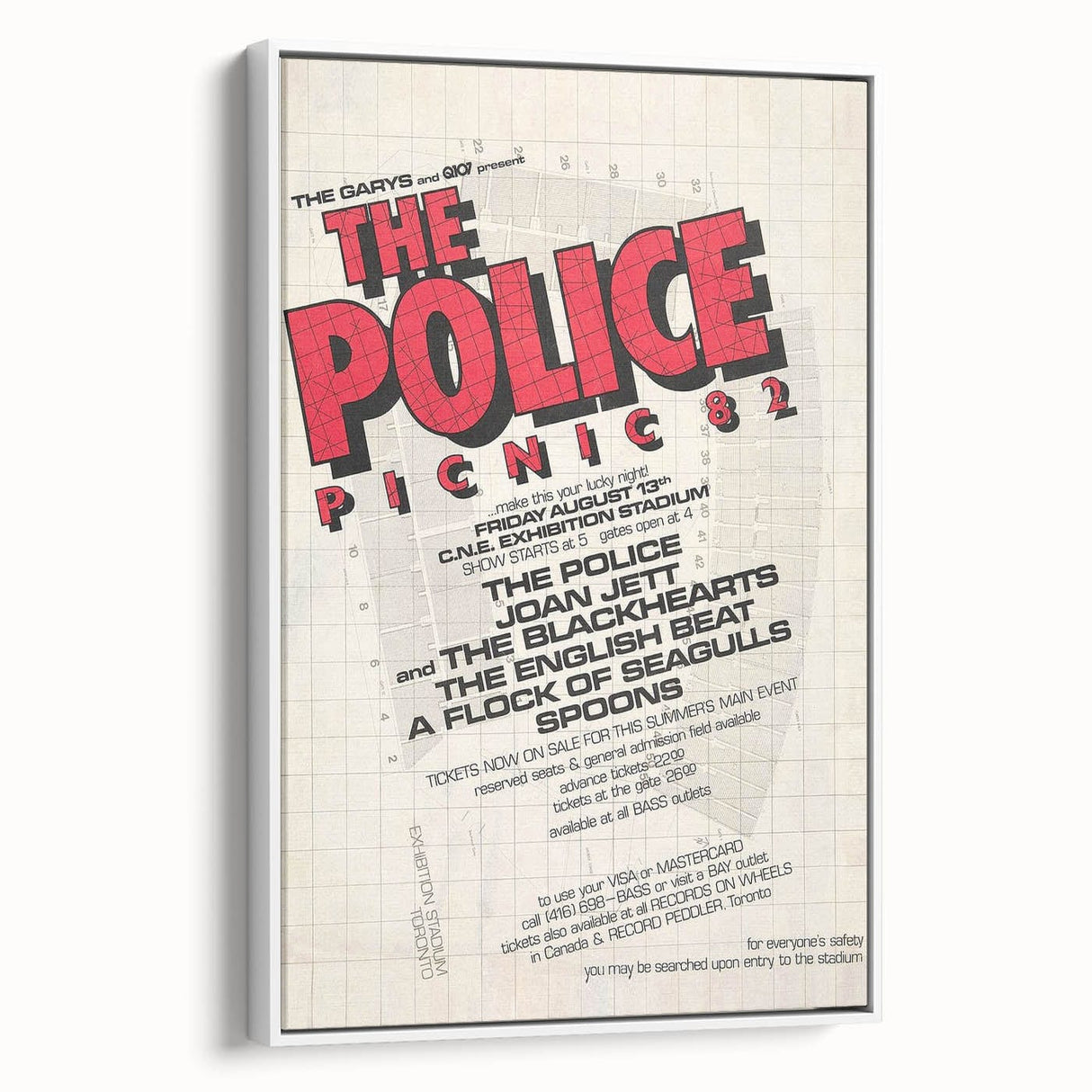 The Police Picnic 82 Concert Poster - August 13th, 1982